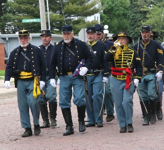 Parade to raise the colors